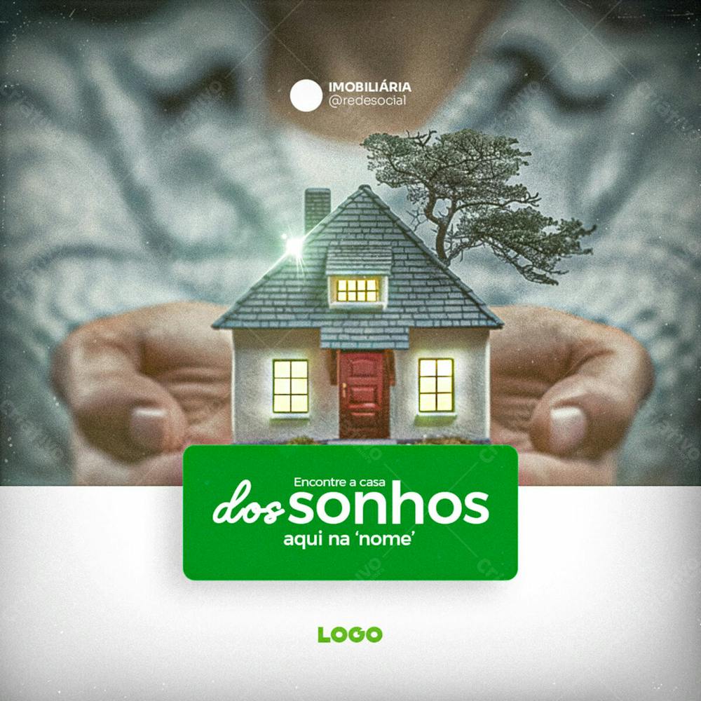 Encontre A Casa Dos Sonhos Psd Social Media Para Imobiliária