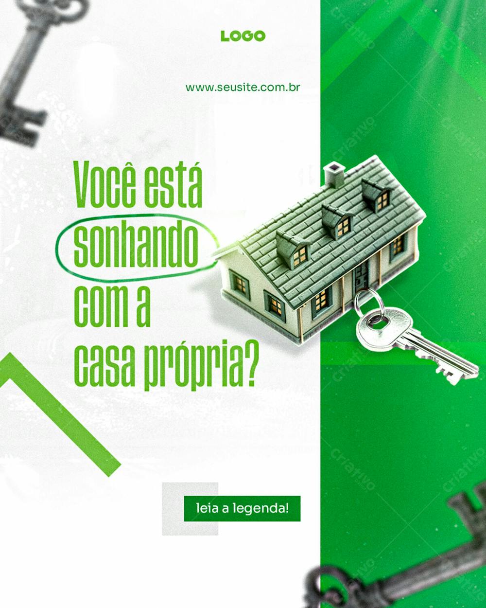 Você Está Sonhando Com A Casa Própria Social Media Para Imobiliaria Psd Editável