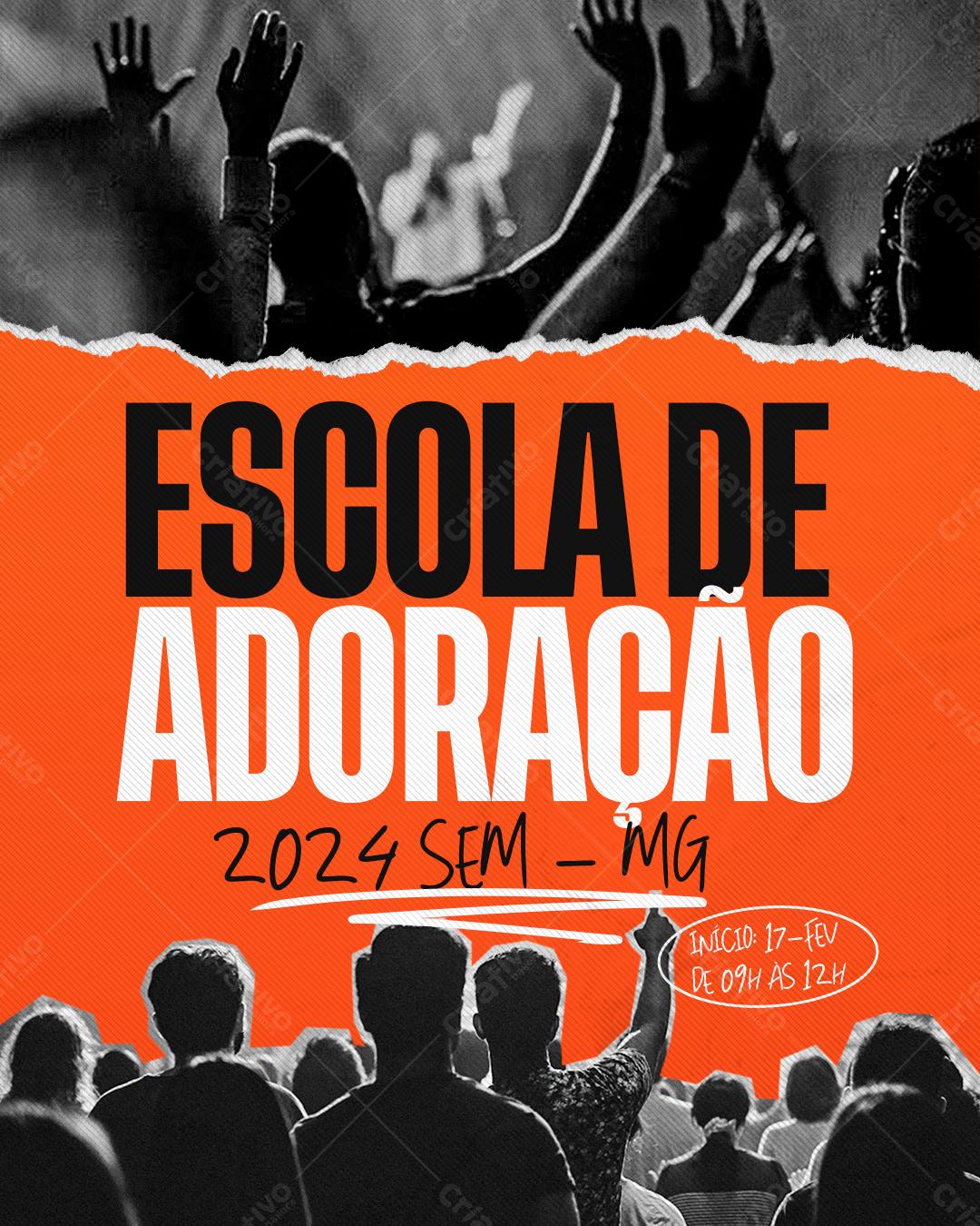 Flyer Escola de Adoração 2024 PSD Editável