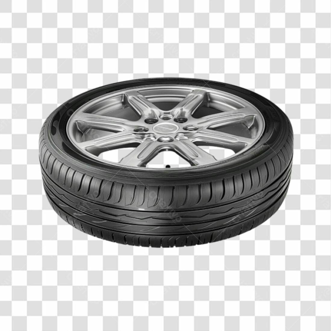Icone de Pneu de Carro Prata e Preto PNG com fundo transparente