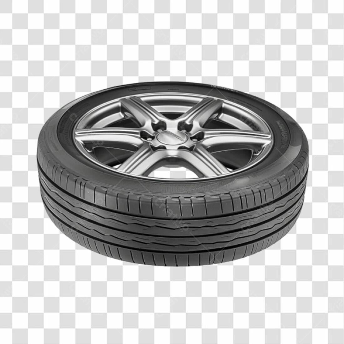 Icone de Pneu Carro Prata e Preto PNG com fundo transparente
