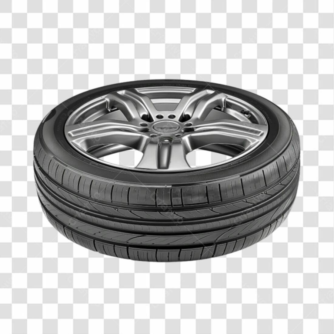 Icone de Pneu de Carro Prata e Preto PNG com fundo transparente