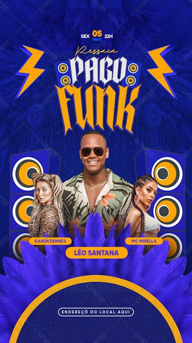 Ressaca de carnaval pagofunk story psd editável