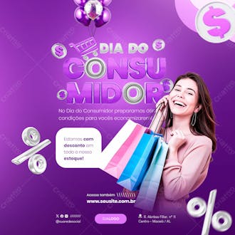 Dia do consumidor vestuário oferta promoção feed