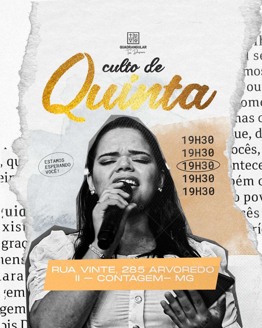 Flyer Culto de Quinta PSD Editável