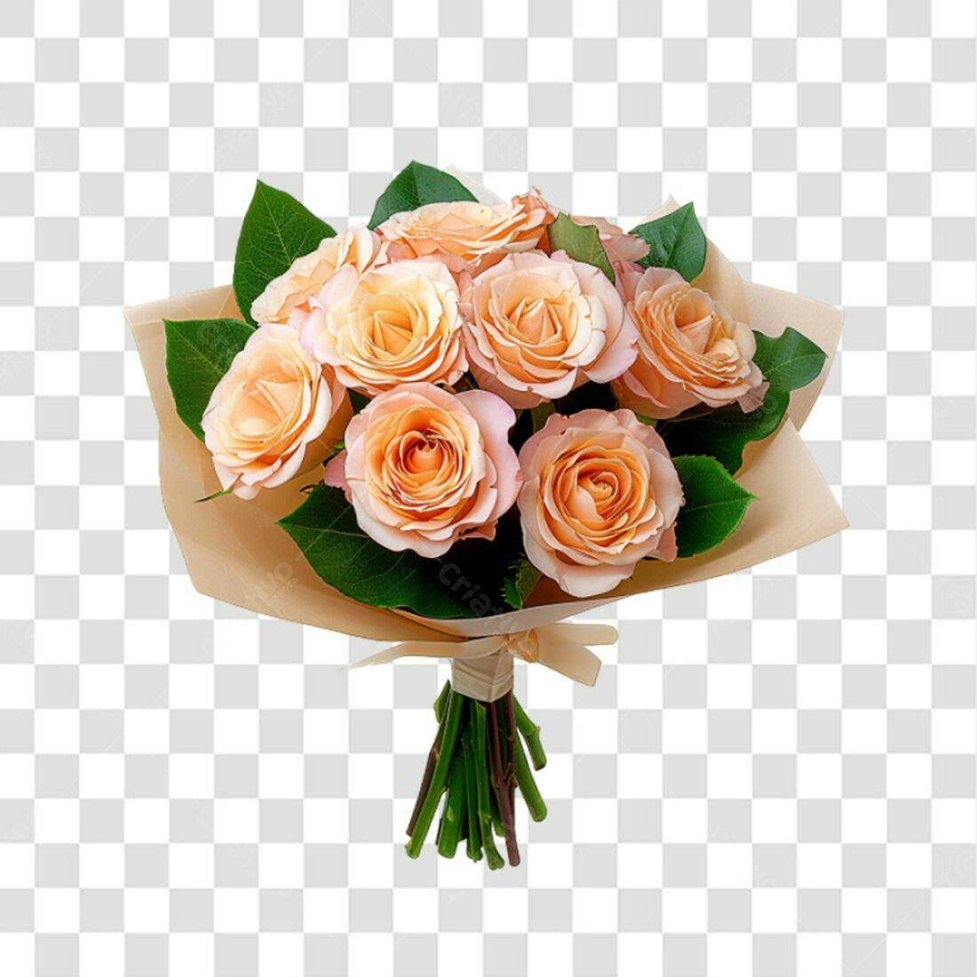 Imagem Rosas Pêssego PNG com fundo transparente