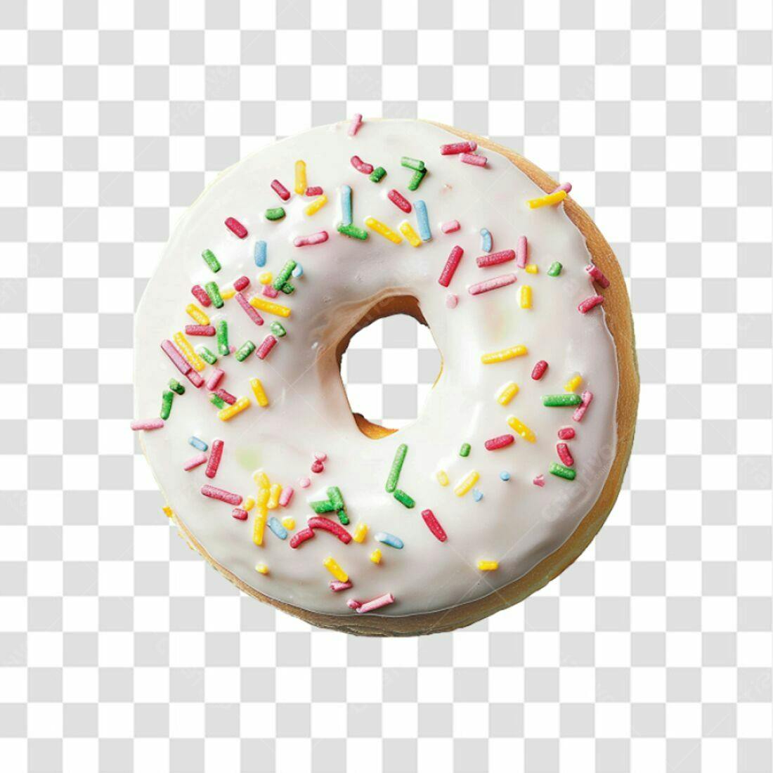 Icone Donut confeitos coloridos PNG com fundo transparente