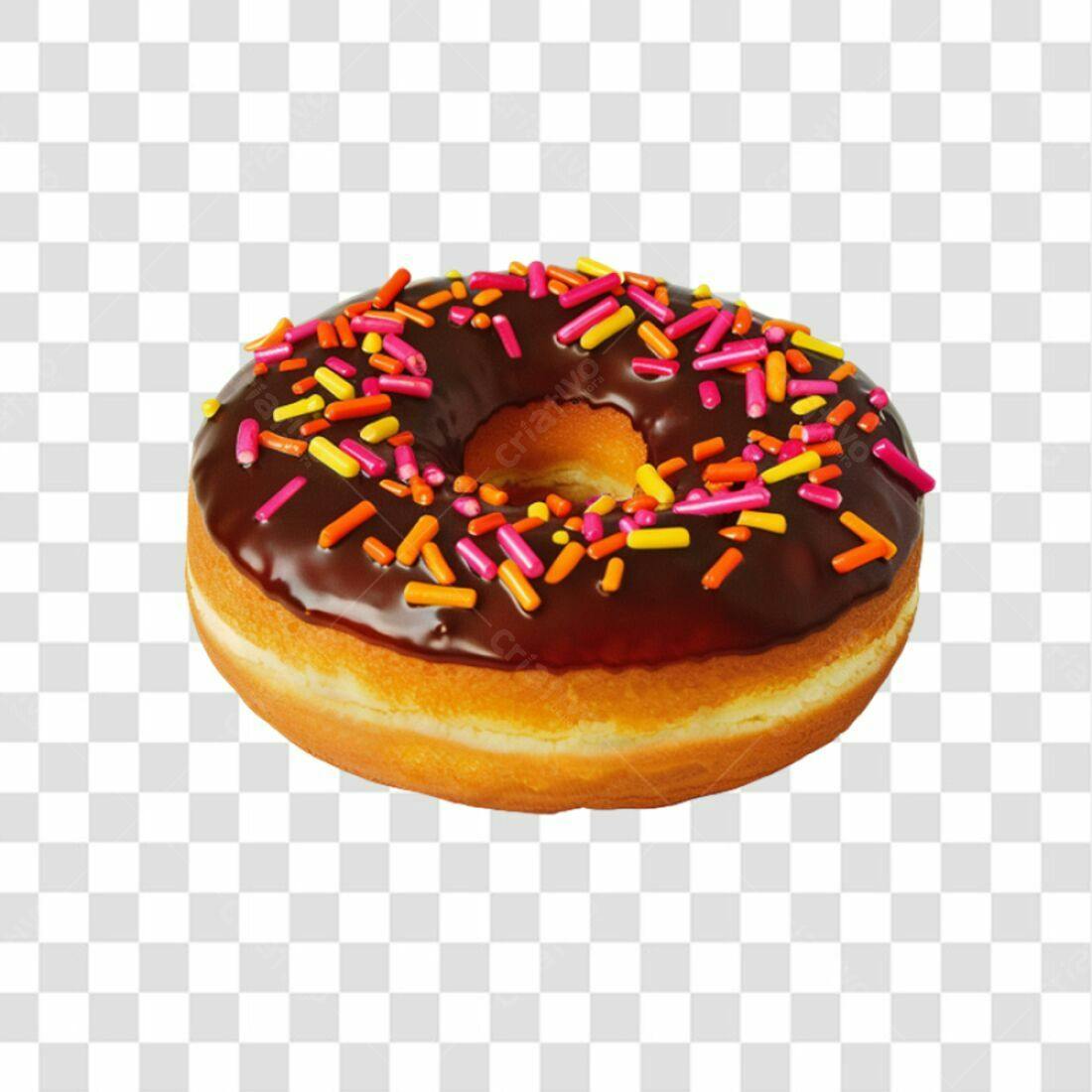 Icone Donut Chocolate PNG com fundo transparente