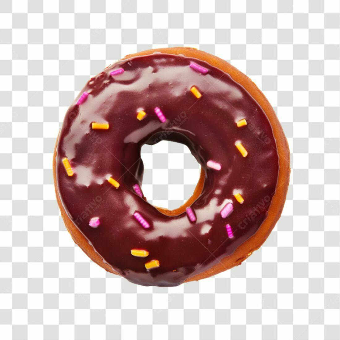 Icone Donut Chocolate PNG com fundo transparente
