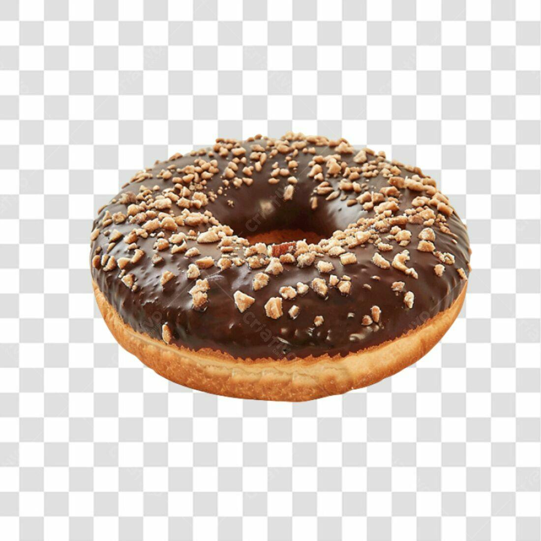 Icone Donut Chocolate com Nozes PNG com fundo transparente