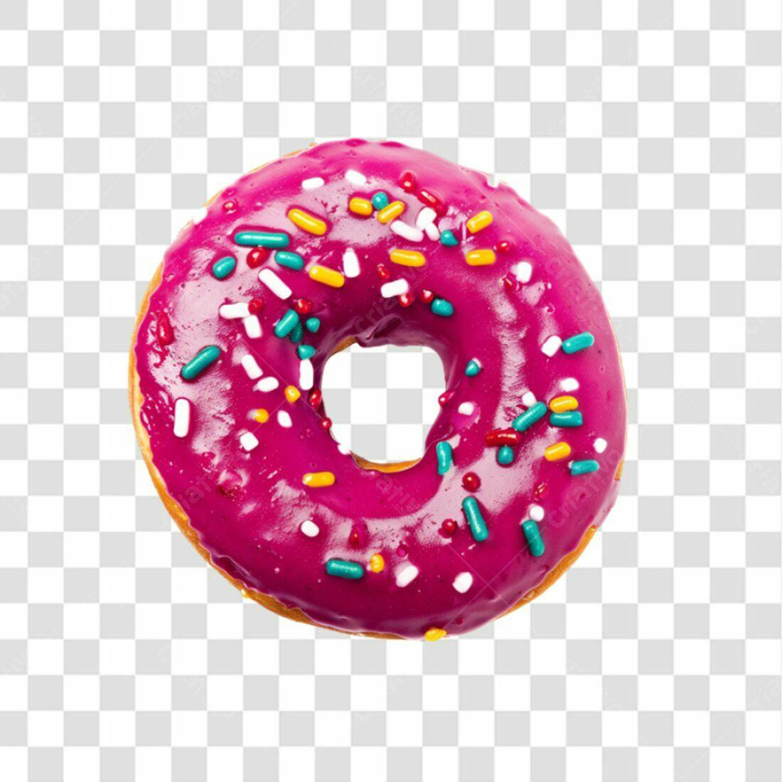 Icone Donut Rosa PNG com fundo transparente