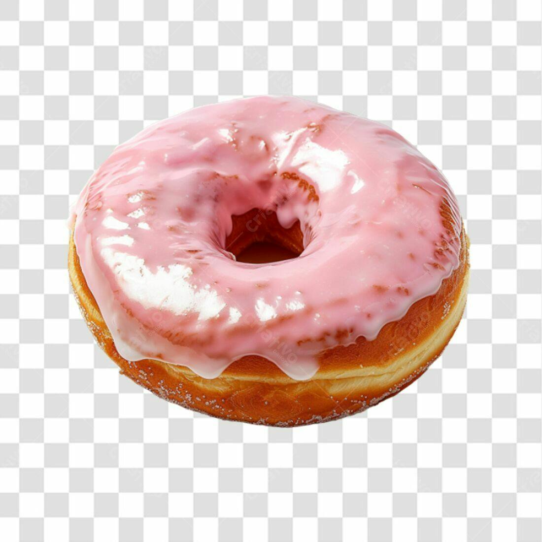 Icone Donut Rosa PNG com fundo transparente