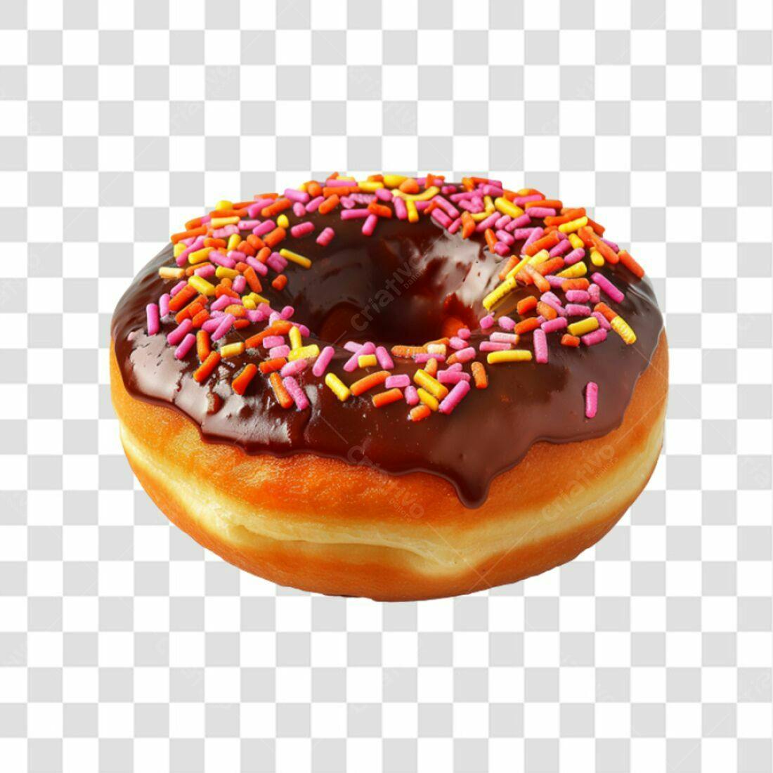 Icone Donut Chocolate PNG com fundo transparente