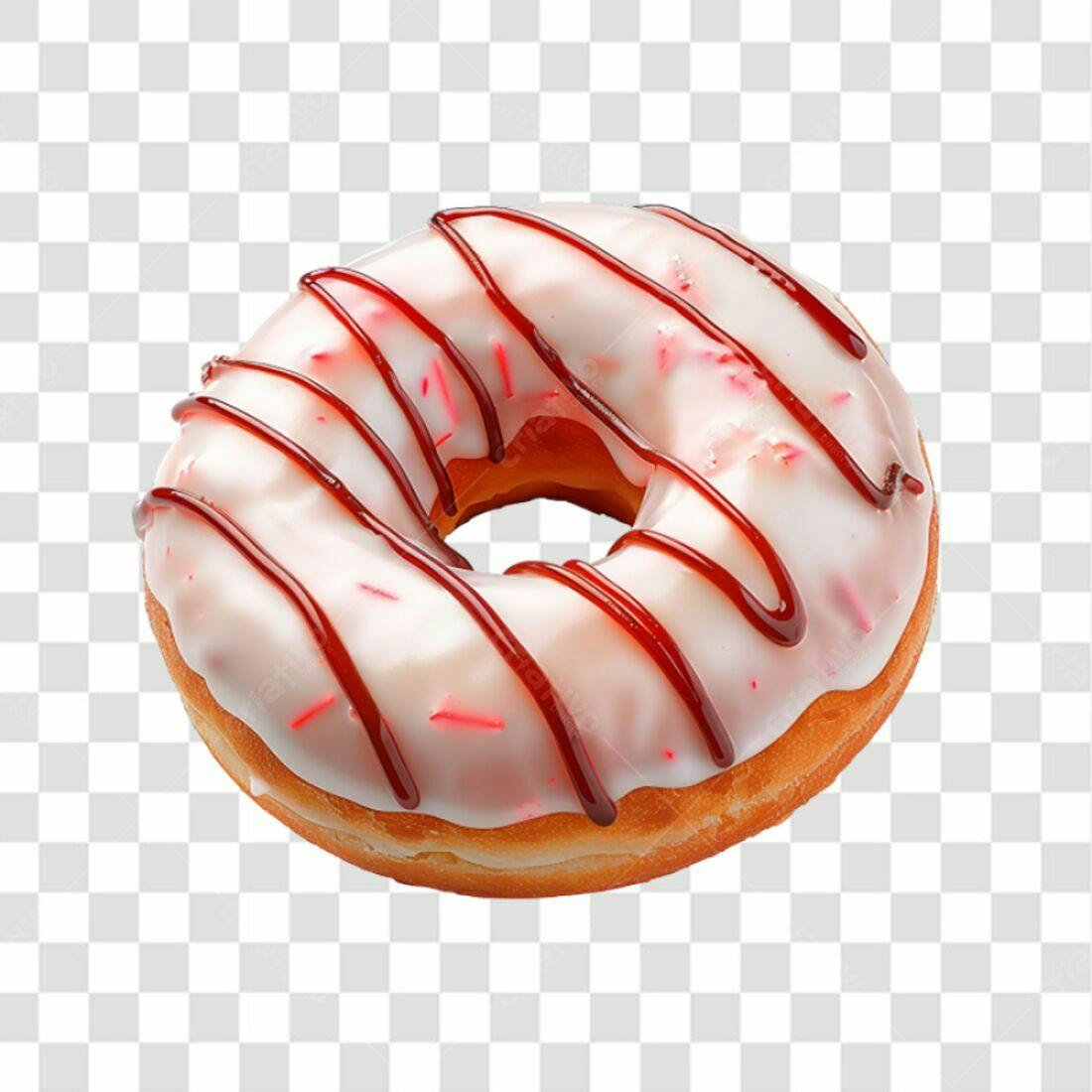 Icone Donut branco com cobertura marrom PNG com fundo transparente