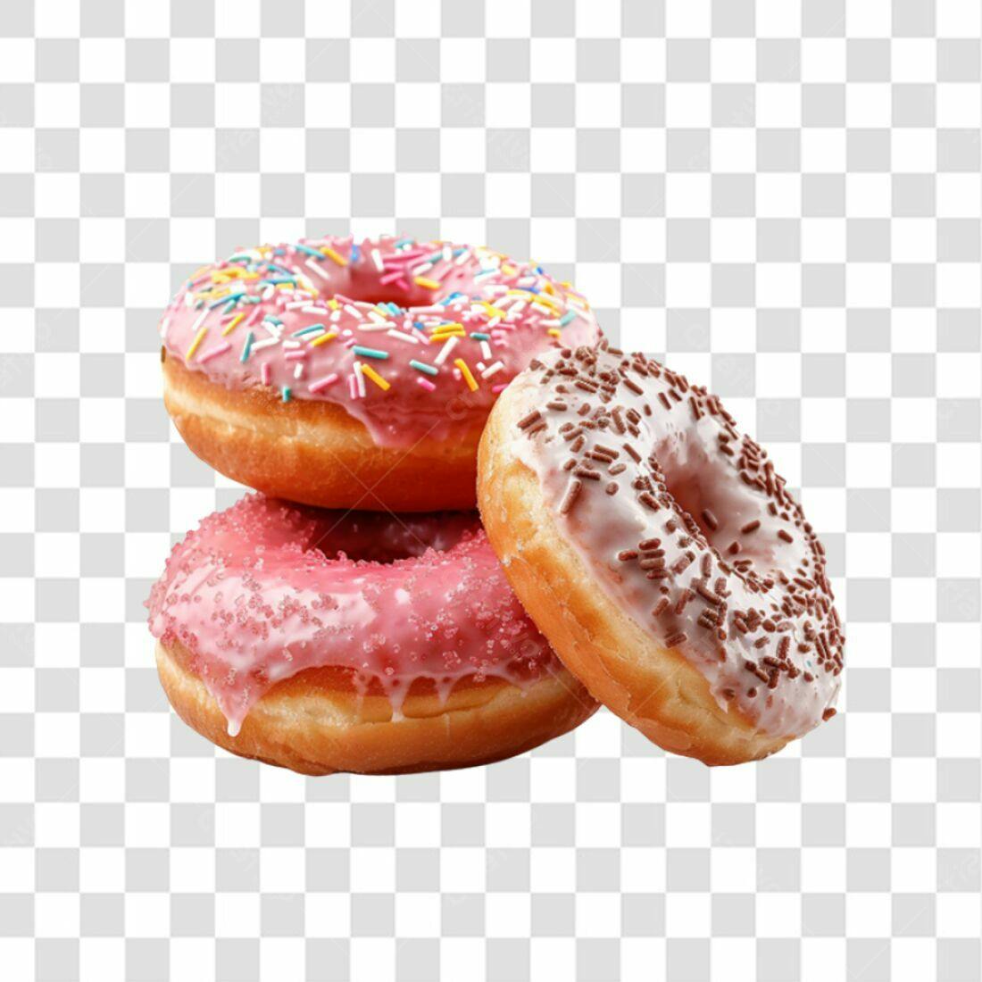 Icone Donuts coloridos PNG com fundo transparente