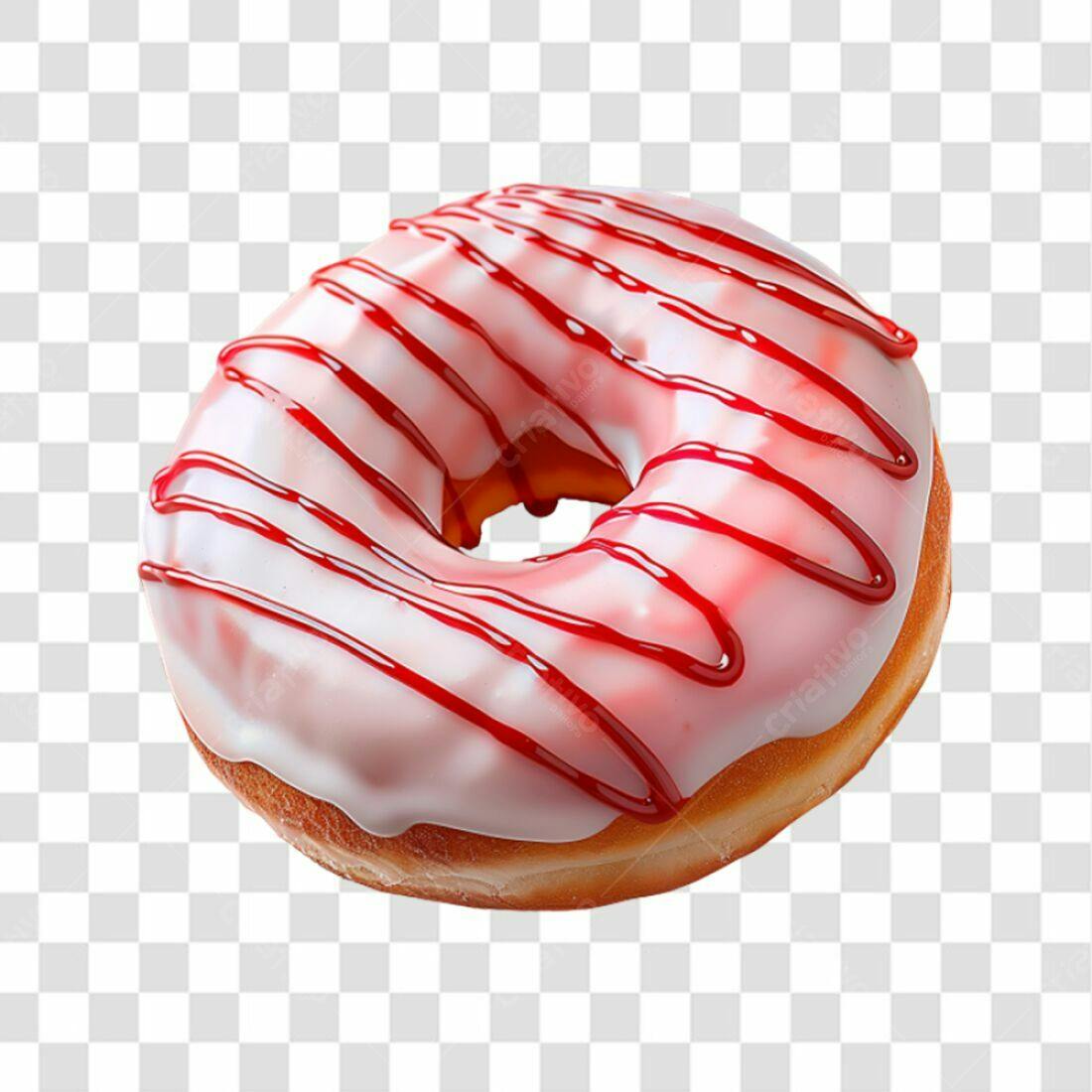 Icone Donut Rosa e Vermelho PNG com fundo transparente