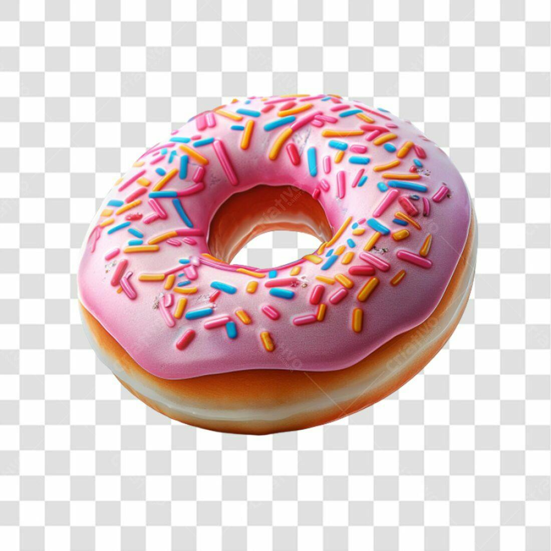 Icone Donut Rosa PNG com fundo transparente