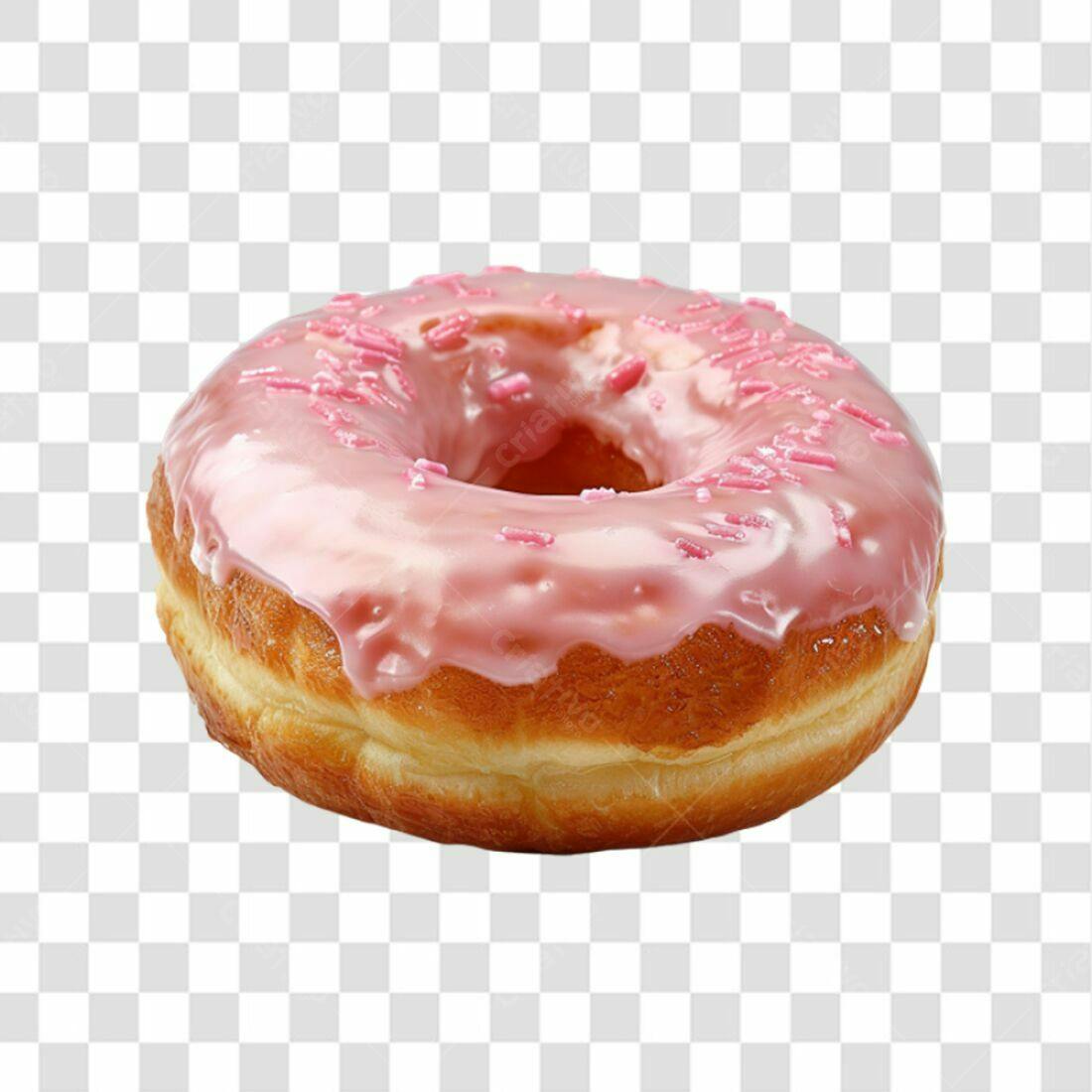 Icone Donut Rosa PNG com fundo transparente