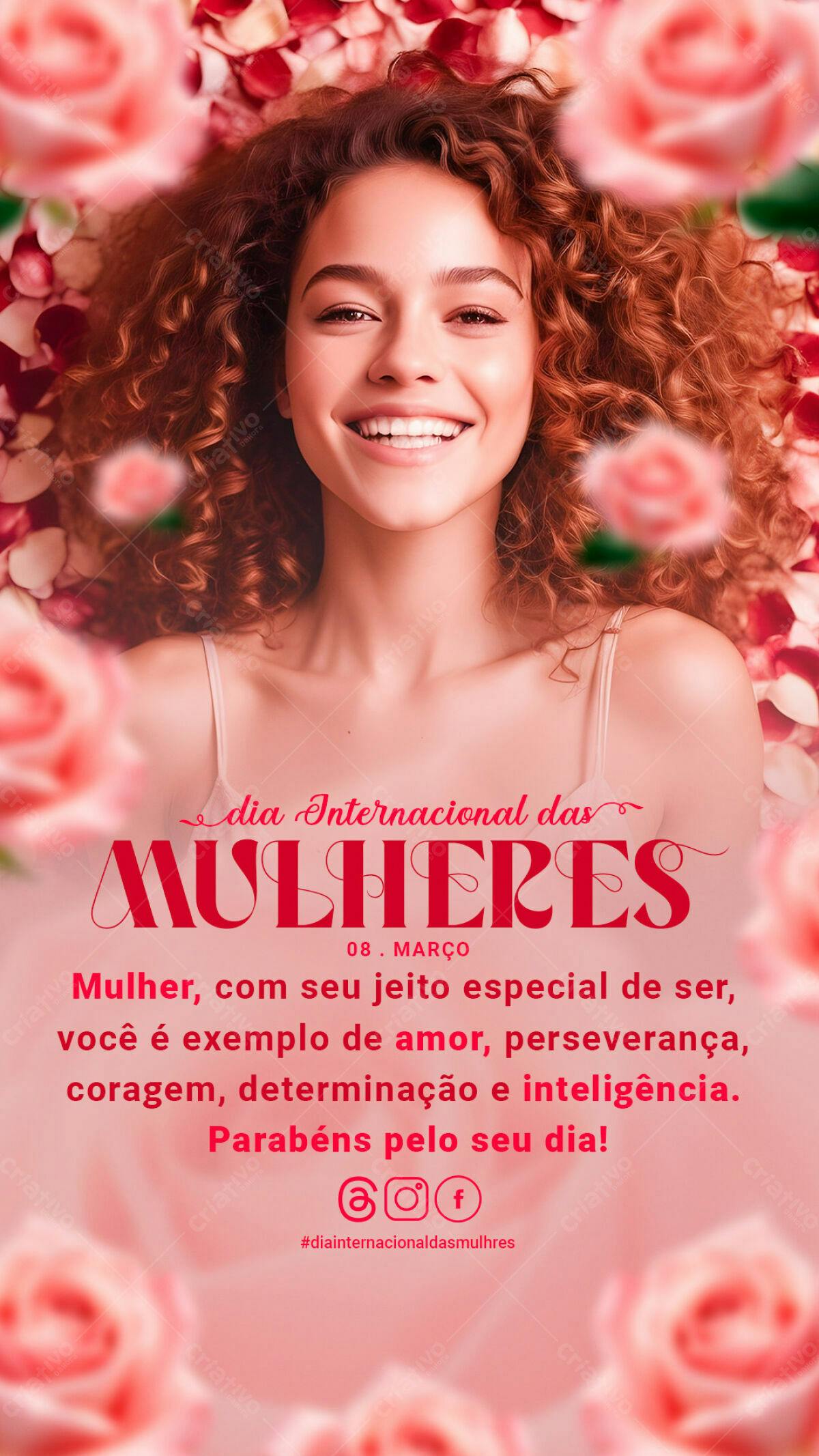 Flyer Dia Internacional da Mulher PSD Editável