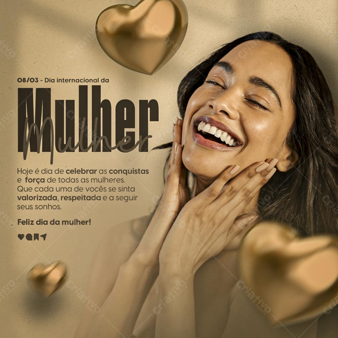Post para Dia Internacional da Mulher PSD Editável