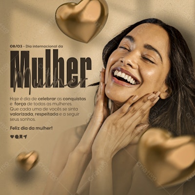 Post para Dia Internacional da Mulher PSD Editável