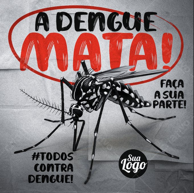 Cartaz Combate à Dengue PSD Editável
