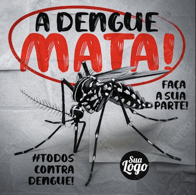 Cartaz Combate à Dengue PSD Editável
