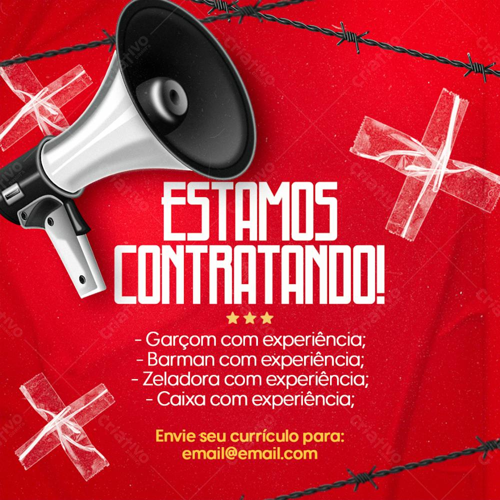 Social Media Post Estamos Contratando Balada Psd Editavel