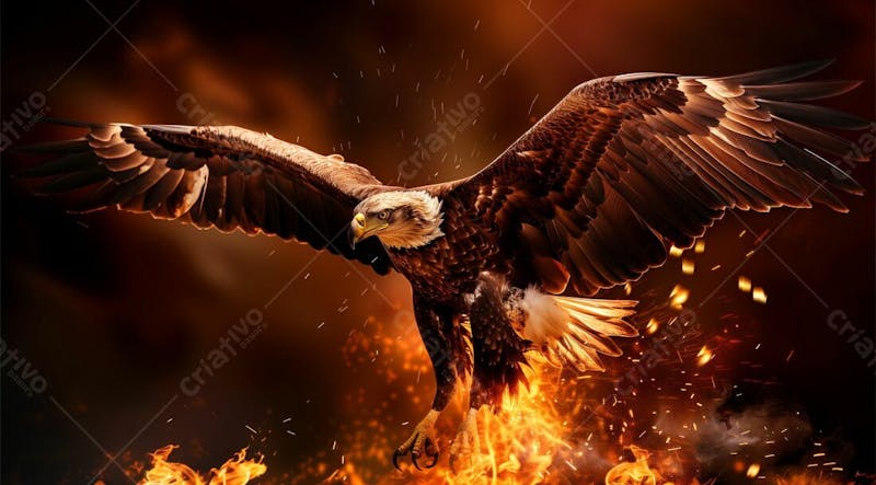 águia com um fundo em chamas | background | imagem