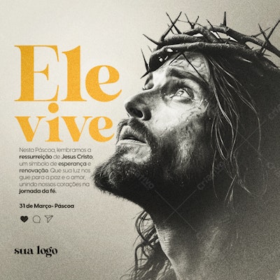 Post para Páscoa PSD Editável