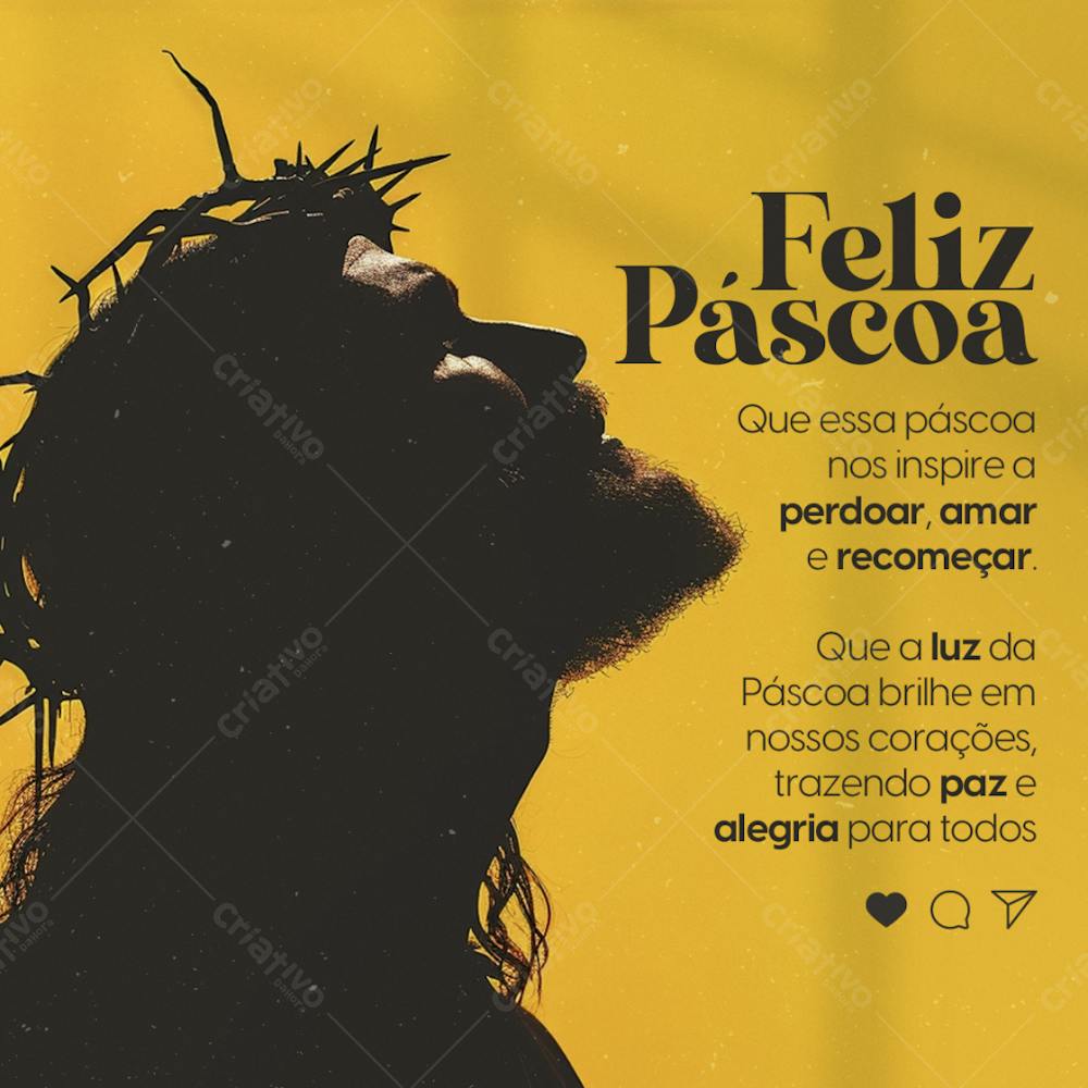 Feliz Pascoa Renovacao E Recomeco Jesus Psd Editavel Pos