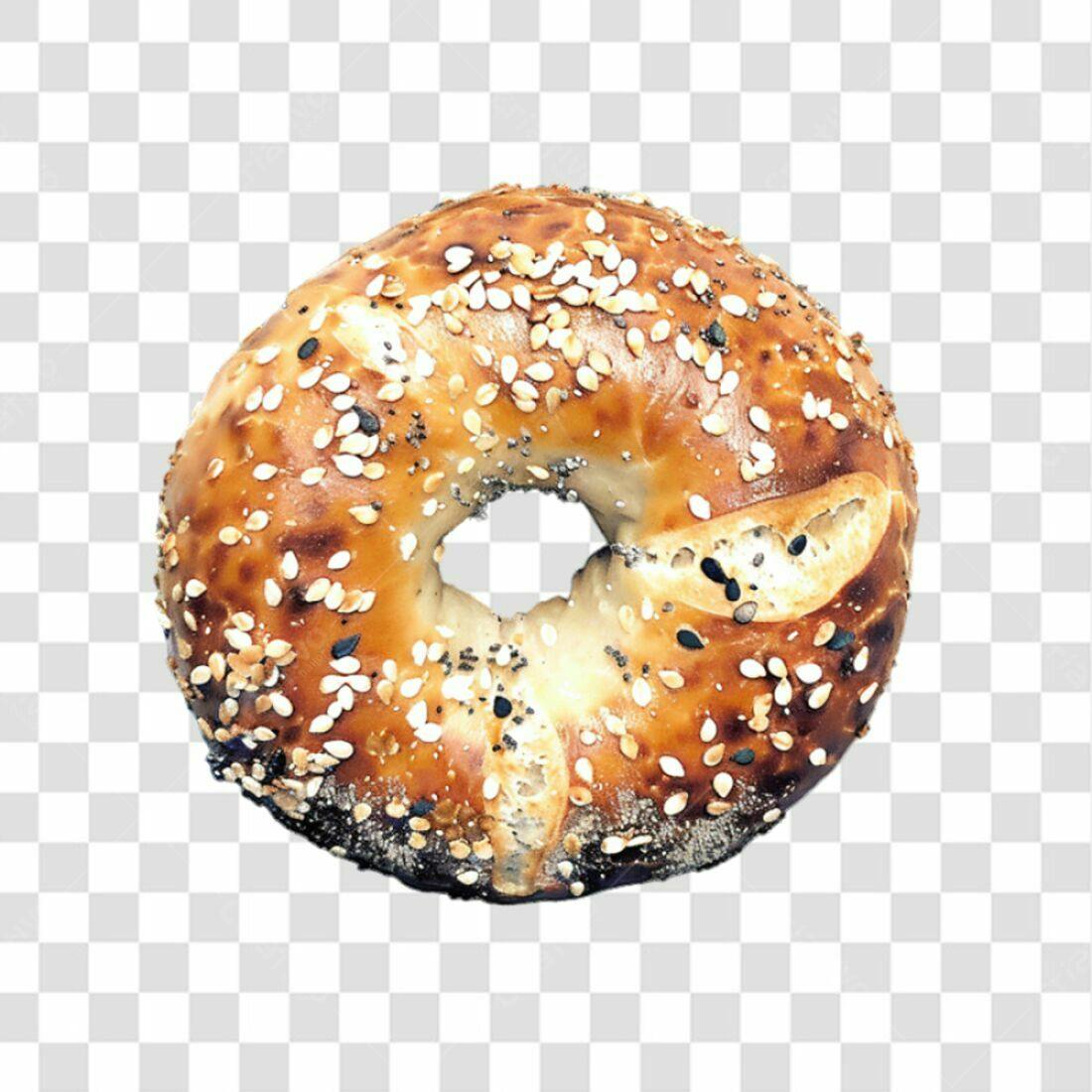 Icone de Bagel com gergelim PNG com fundo transparente