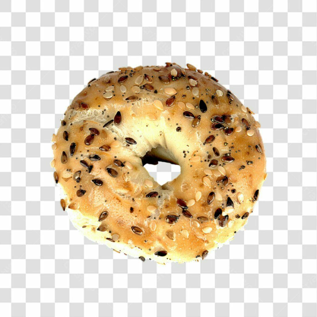 Icone de bagel com sementes PNG com fundo transparente
