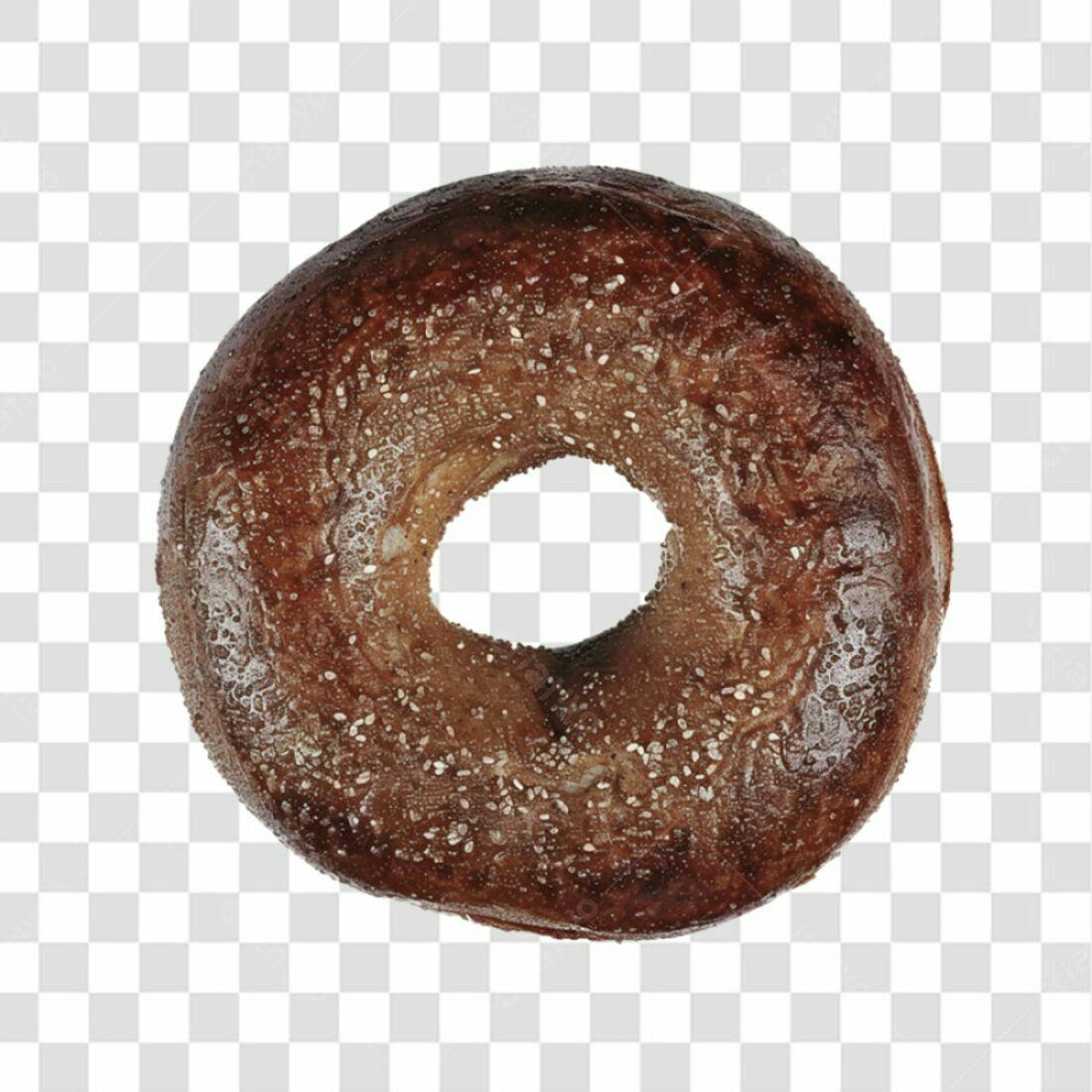 Icone de bagel marrom PNG com fundo transparente