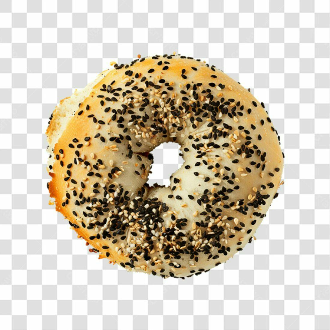 Icone de Bagel com gergelim PNG com fundo transparente