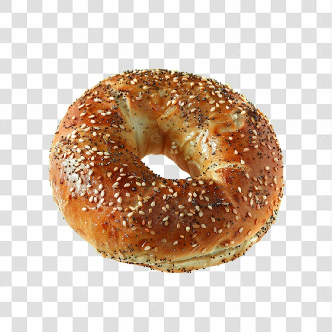Icone de Bagel com gergelim e papoula PNG com fundo transparente