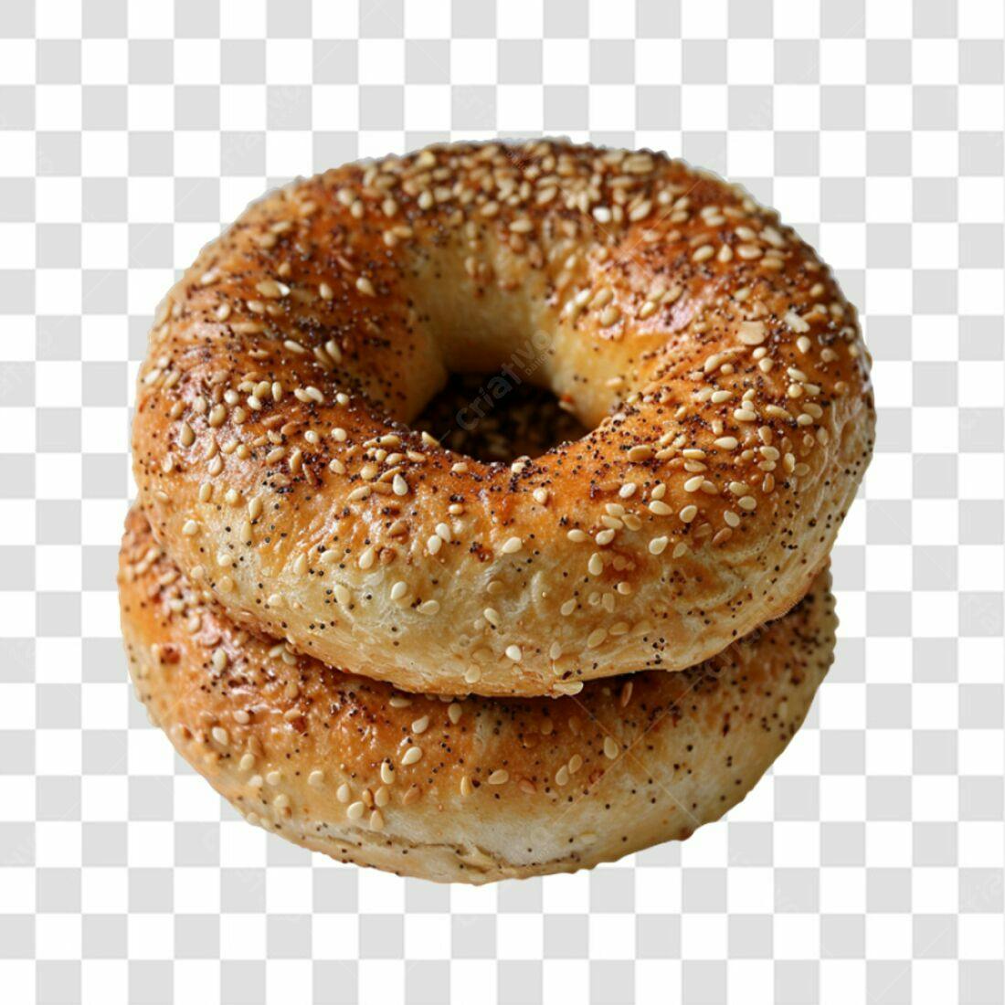 Imagem Bagel com gergelim e papoula PNG com fundo transparente
