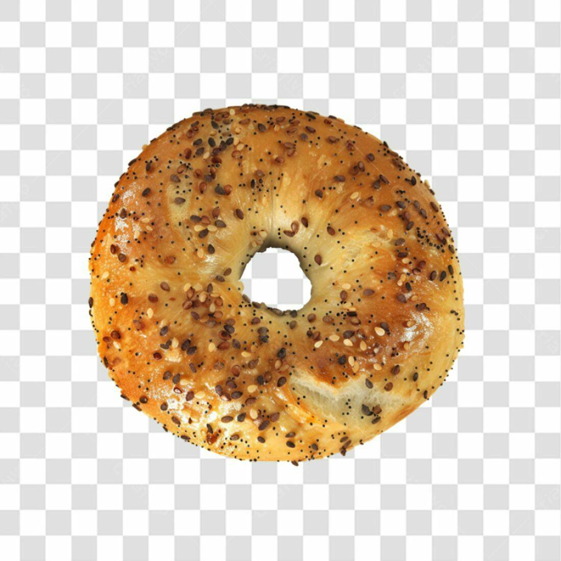 Icone de Bagel com sementes PNG com fundo transparente