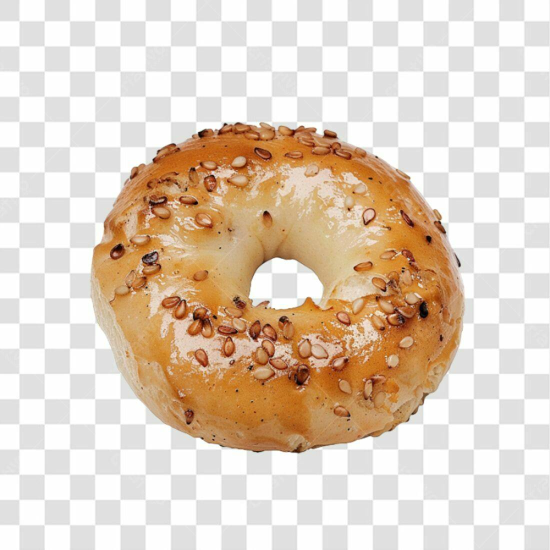 Icone de bagel com gergelim PNG com fundo transparente