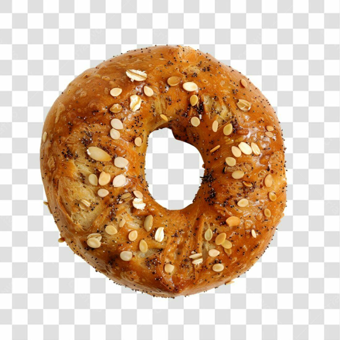 Icone de Bagel com sementes PNG com fundo transparente