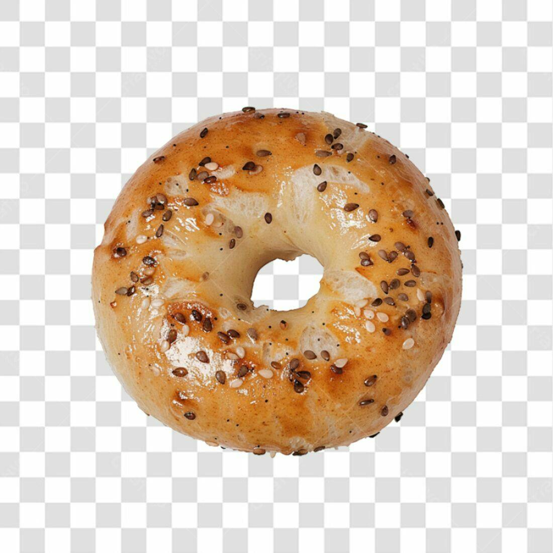 Icone de Bagel com Gergelim PNG com fundo transparente