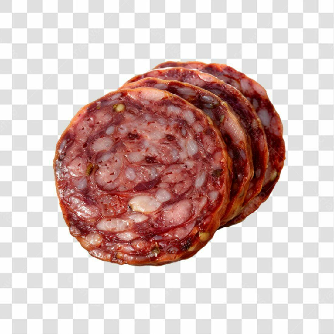 Imagem PNG de Fatias de Salame com Fundo Transparente