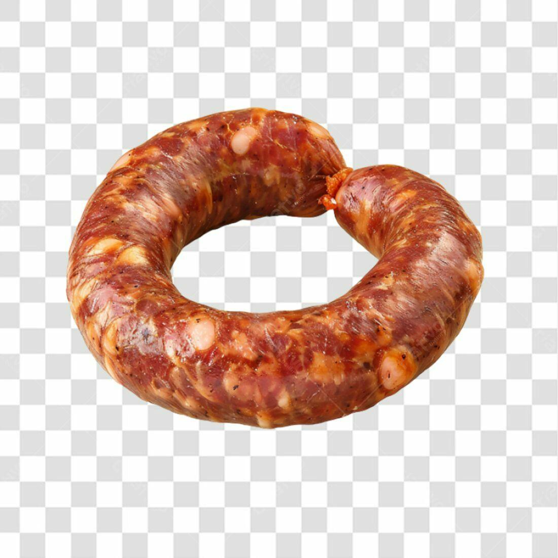Imagem PNG Linguiça em formato de anel com fundo transparente
