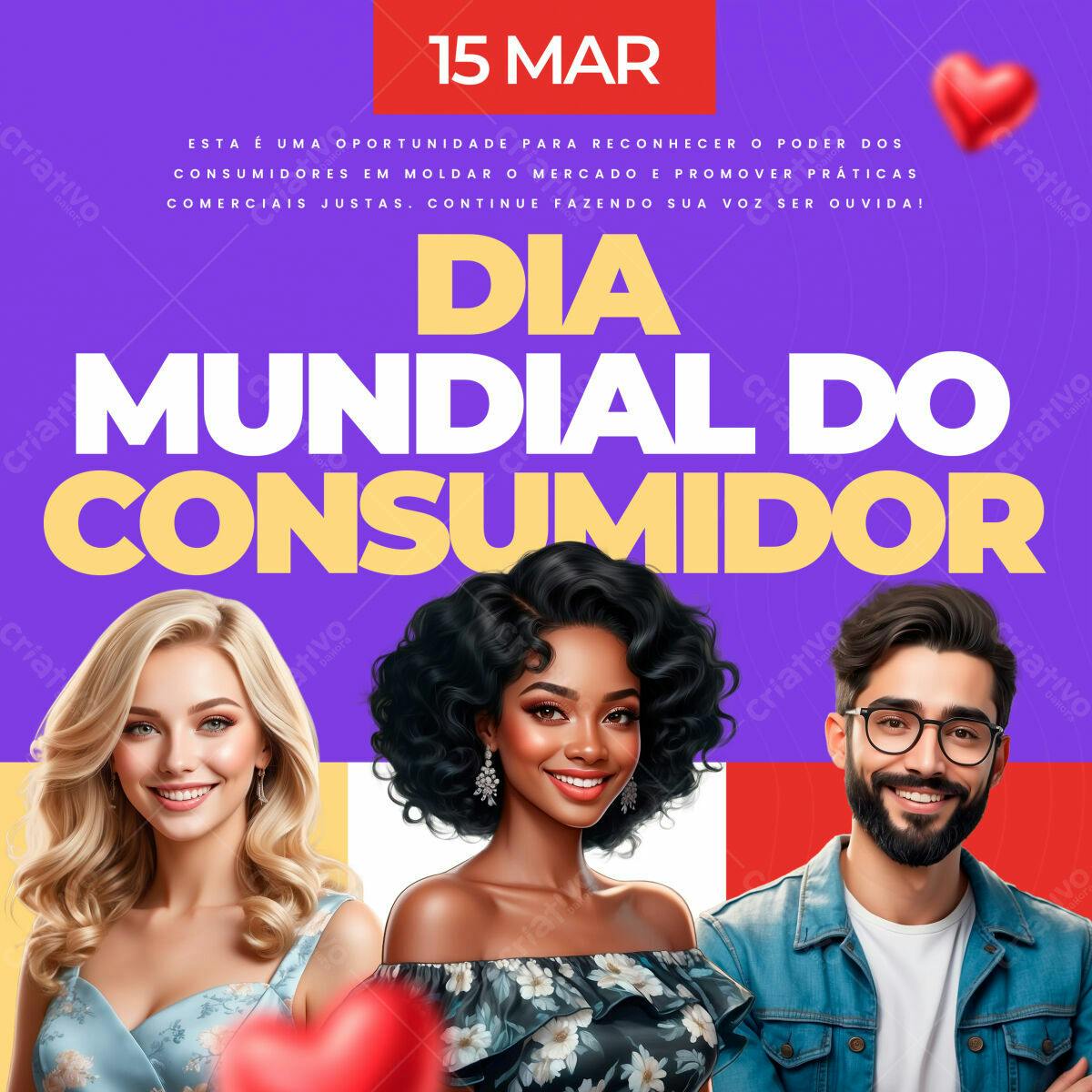 Flyer Dia Mundial do Consumidor PSD Editável