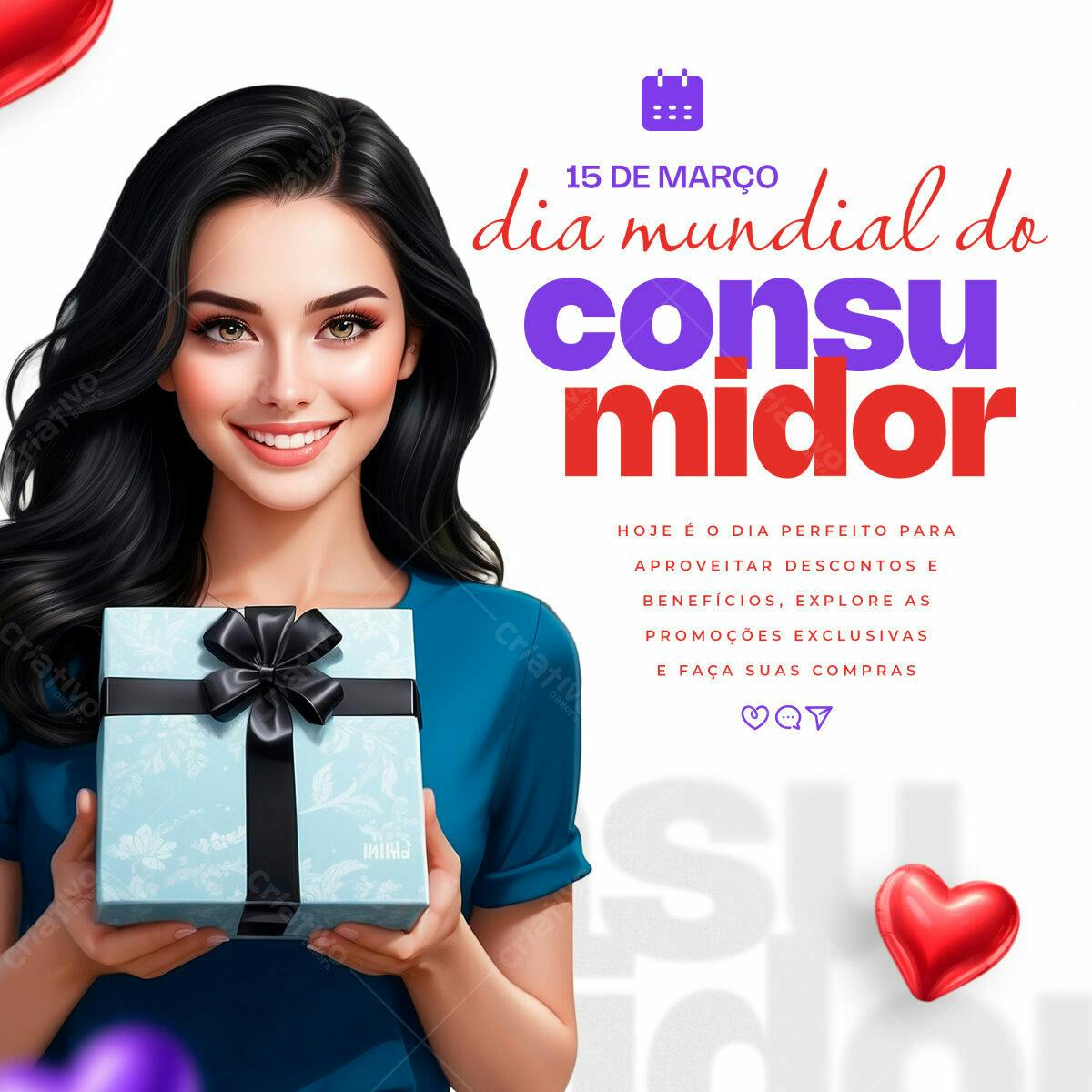 Flyer Dia Mundial do Consumidor PSD Editável
