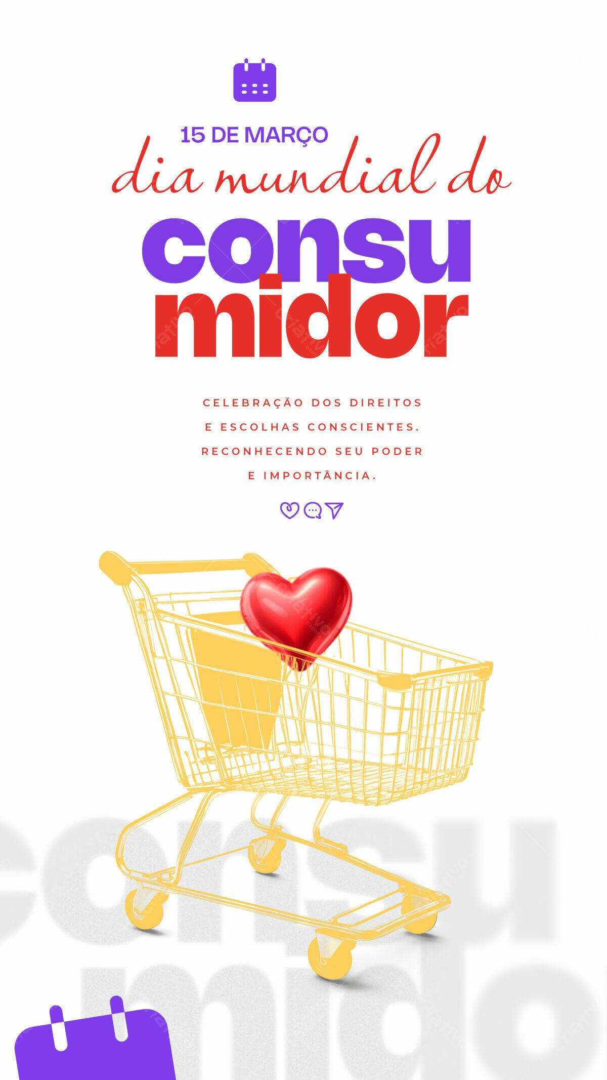 Flyer Dia Mundial do Consumidor PSD Editável