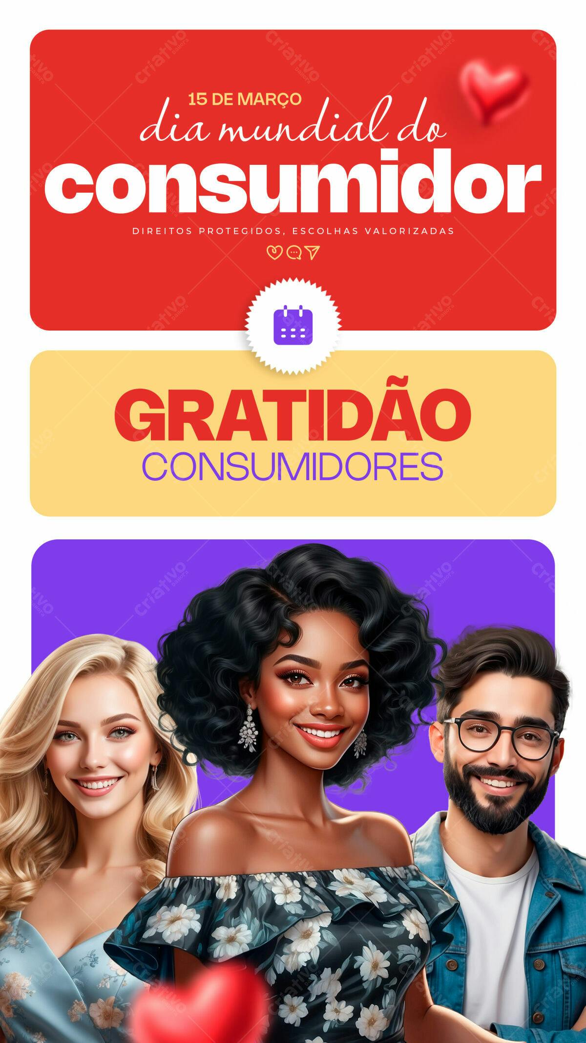Flyer Dia Mundial do Consumidor PSD Editável