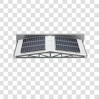 Asset 3d placa solar grafite fotovotaica em cima de telhado galvanizado termoacústico