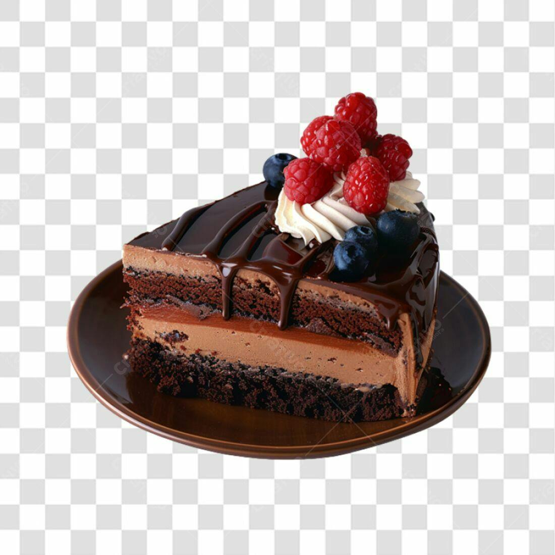 Imagem Bolo Chocolate Framboesa PNG com fundo transparente