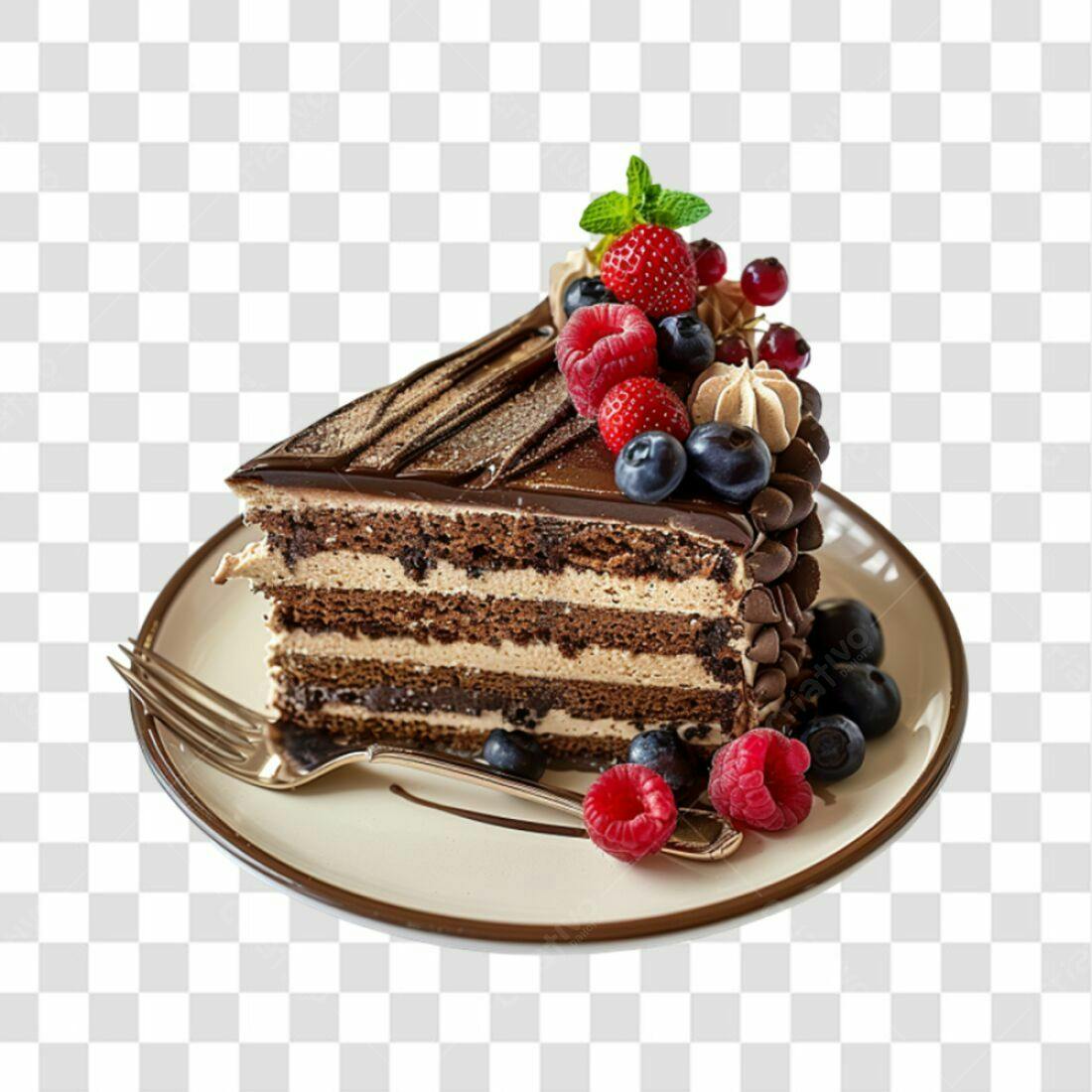 Imagem Bolo Chocolate Framboesa PNG com fundo transparente